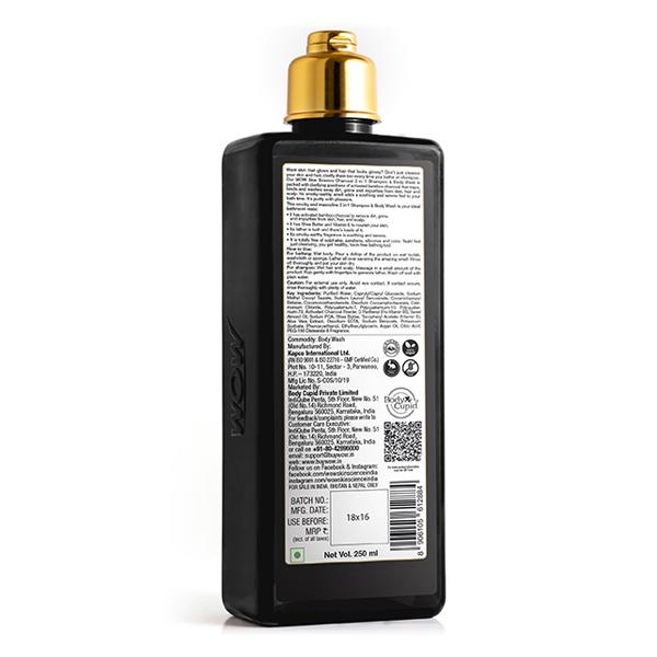 WOW Skin Science Charcoal 2-in-1 Shampoo + Body Wash 250 ml - Soaps