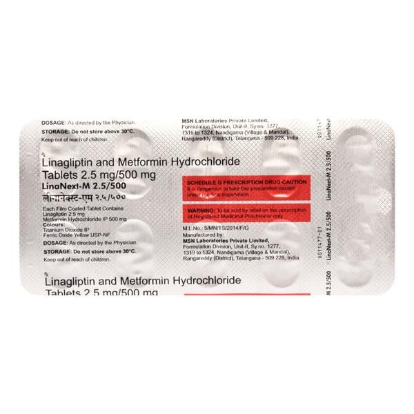 LINANEXT M 2.5/500 Tablet 10's - Diabetes-Ant