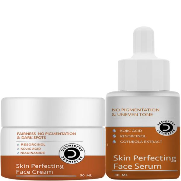 Netmeds | Dermistry No Pigmentation Kojic Acid Skin Perfecting Face Cream 50 ml + No Pigmentation Kojic Acid Skin Perfecting Face Serum 30 ml