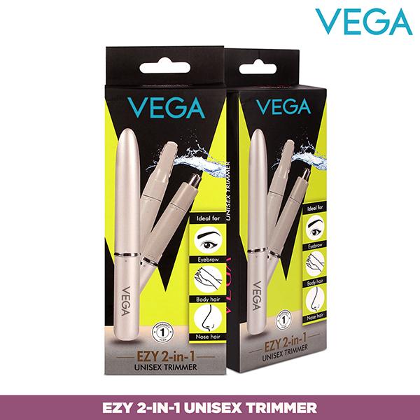 Vega EZY 2 In 1 Unisex Face Body and Nose Trimmer IPX 5 (VHBT-02) 1's - Shaving & Hair Removal