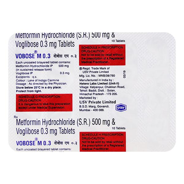 Vobose M 0.3mg Tablet 10'S - Diabetes-Ant