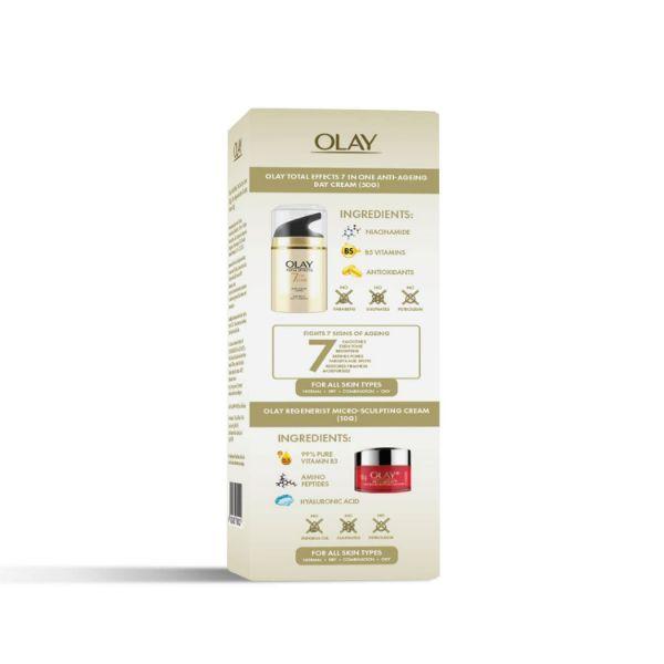 Olay TE Day Cream 50g + Olay Regenerist Micro-sculpting Cream Mini 10g - Ultimate Skincare kit 2's - Day Cream