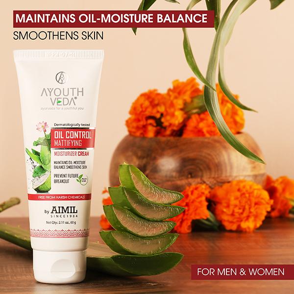 Ayouthveda Oil Control Mattifying Moisturizer Cream 60 gm - Face Creams