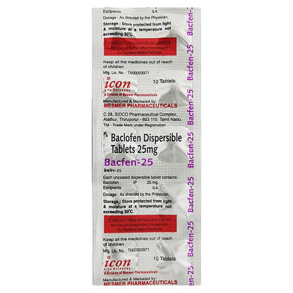 Bacfen 25Mg Tablet 10's - Muscle Spasm-Mus