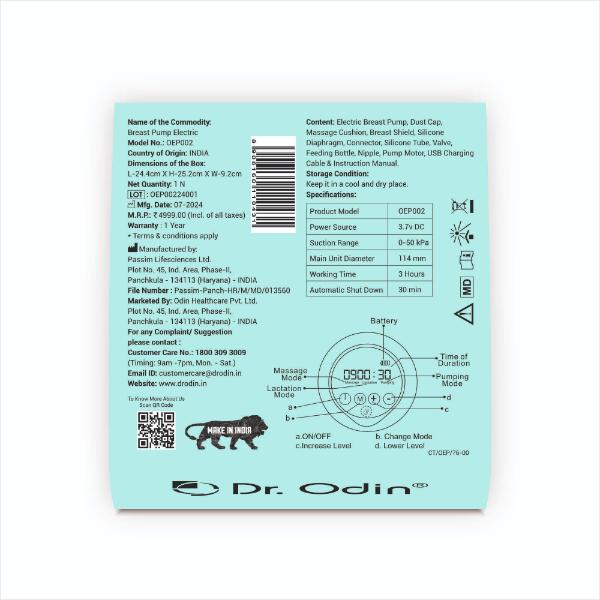 Dr. Odin Electric Breast Pump (OEP002) 1's - Breast Pump