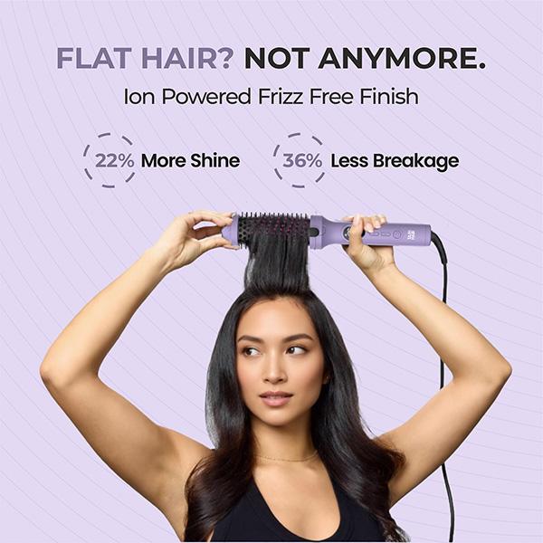 Tash Hair 3-in-1 Heated Round Brush- Volumizer + Curling Tong + Straightener Brush (Va-Va Volume) 1's - Hair Dryers