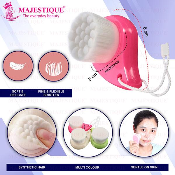 Majestique Face Brush for Cleansing and Exfoliating for Gentle Cleaning - Multicolor 1's - Massagers