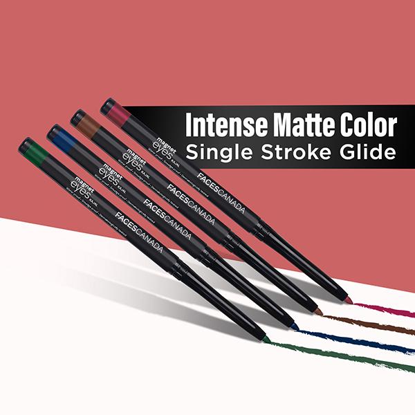 Faces Canada Magneteyes Color Kajal 12Hr Waterproof Almond Oil Green Appreciation 02 0.30gm - Eyeliners