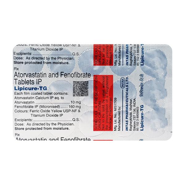 Lipicure TG 160mg Tablet 15'S - High Cholesterol-Dys