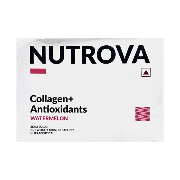 Netmeds | NUTROVA COLLAGEN + ANTIOXIDANTS WATERMELON Sachet 30's