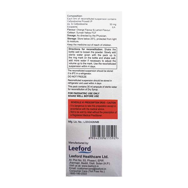 CEKODA 50 Lemon & Orange Flavour Oral Suspension 30ml - Bacterial Infections-Cep