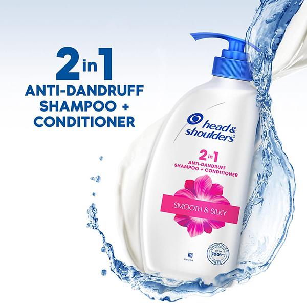 Head and Shoulders 2-In-1 Smooth and Silky Anti Dandruff Shampoo + Conditioner 650ml - Shampoos