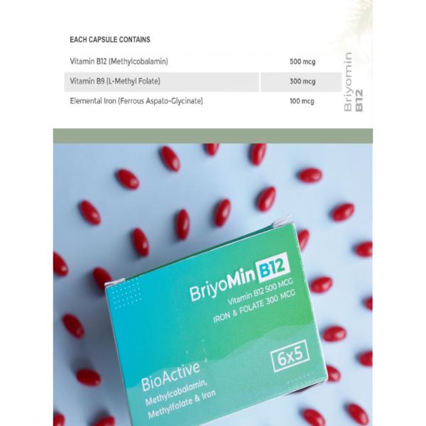 BriyoMin B12 BioActive Capsules 30's - Multi-Vitamins