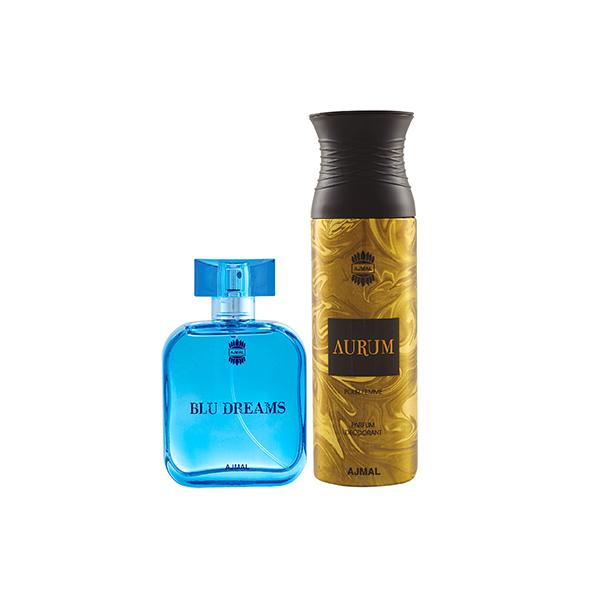 Ajmal Blu Dreams EDP Citurs Fruity Perfume And Aurum Femme Deodorant Fruity Floral Fragrance 300 ml - Perfumes (Edt/Edp)