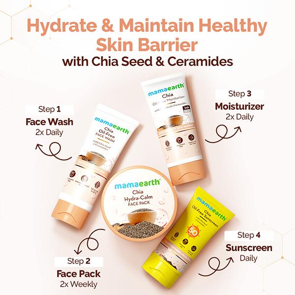 Mamaearth Chia Hydra-Calm Face Pack with Chia Seed & Ceramides for Healthy Skin Barrier 200 gm - Face Packs
