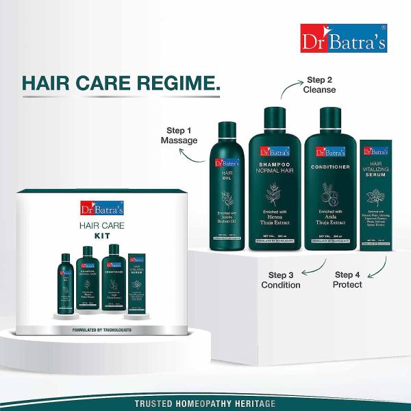 Dr. Batra's Hair Care Kit (Hair Oil 200 ml, Shampoo 200 ml, Conditioner 200 ml & Hair Vitalizing Serum 125 ml) - Shampoos