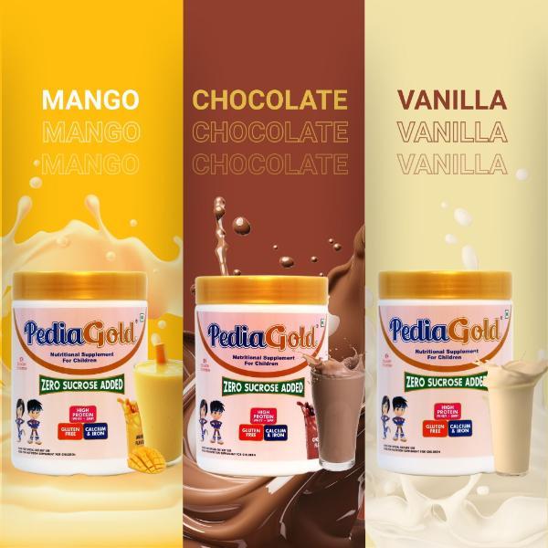 PediaGold Zero Added Sucrose Complete Nutrition Powder for Children - Mango Flavour 400 g - Protein Drink