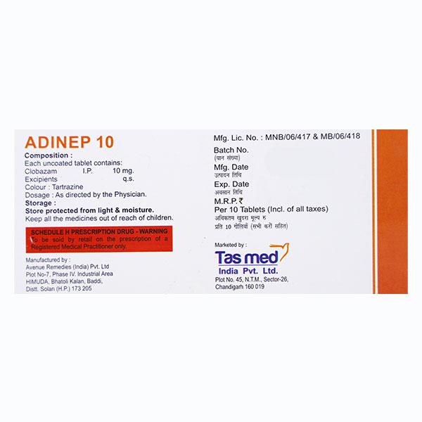 ADINEP 10 Tablet 10's - Anxiety-Anx