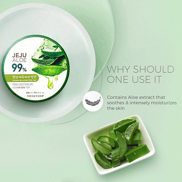 The Face Shop Jeju Aloe 95% Fresh Soothing Gel 300 ml - Face Gels