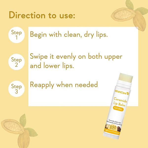 WishCare Ceramide Lip Balm with SPF50 PA+++ - Kojic Acid & Niacinamide - For Lip Lightening 5 gm - Lip Balms