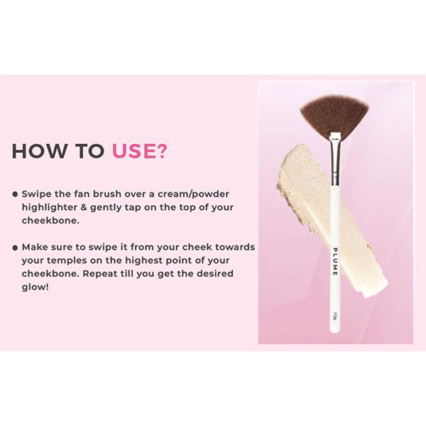 Plume P06 Highlighter Fan Brush 1's - Face Brush