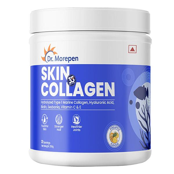Netmeds | Dr. Morepen Marine Collagen Skin Protein Powder - Pineapple Flavour 250 g