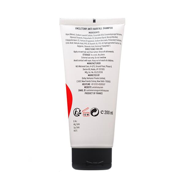 Uncle Tony Anti Hair Fall Shampoo - Bergamot & Patchouli Fights Follicle Ageing Process 200ml - Shampoos