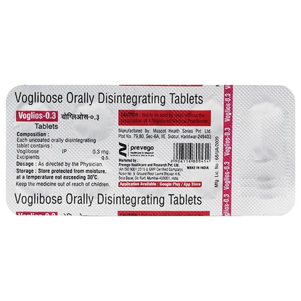 VOGLIOS 0.3 Tablet 10's - Diabetes-Ant
