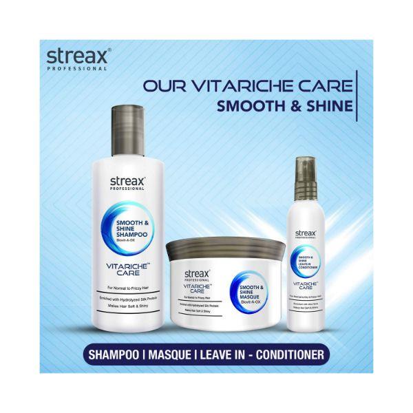 Streax Professional Vitariche Care Smooth & Shine Shampoo 300 ml - Shampoos
