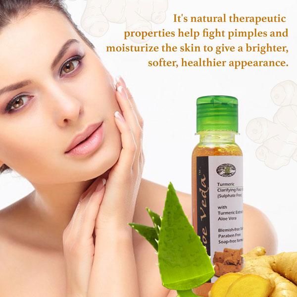 Aloe Veda Clarifying Herbal Face Wash - Turmeric 100 ml - Face Wash & Cleansers