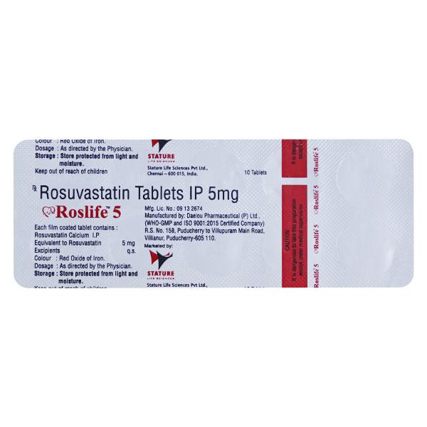 ROSLIFE 5 Tablet 10's - High Cholesterol-Dys
