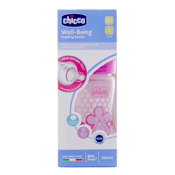 Netmeds | Chicco Wellbeing Feeding Bottle - Pink 150 ml