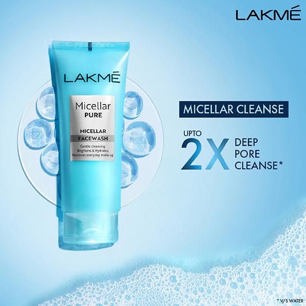 Lakme Micellar Pure Facewash for Deep Pore Cleanse 100 gm - Face Washes