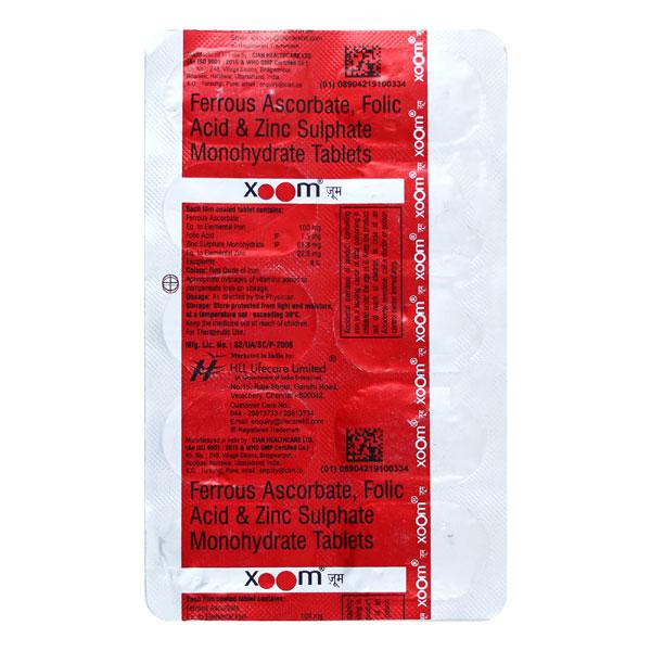 Xoom Tablet 10'S - Iron Supplement/Anaemia-Vma