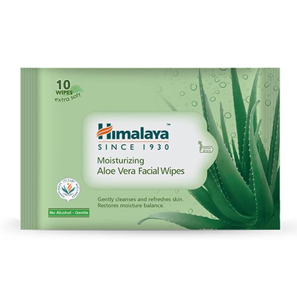 Himalaya Moisturizing Aloe Vera Facial Wipes 10's - Facial Wipes & Tissues