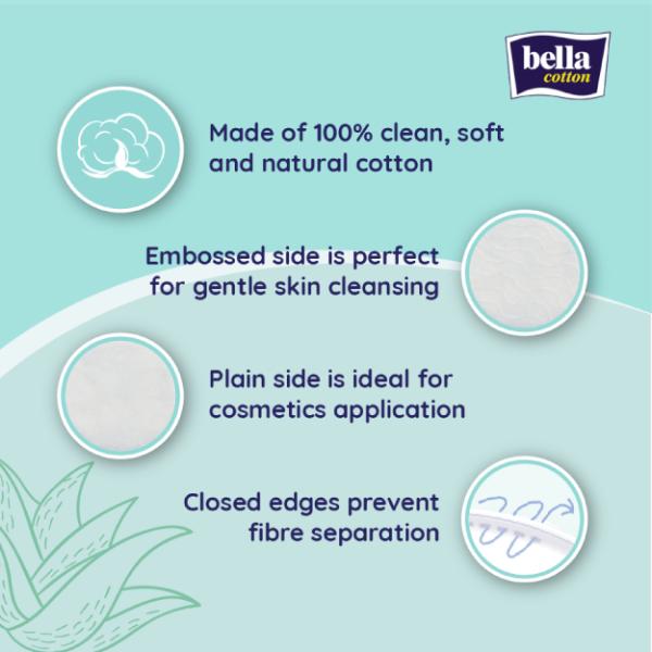 Bella Cotton Pads Round with Aloe extract 70's - Baby Body Wash