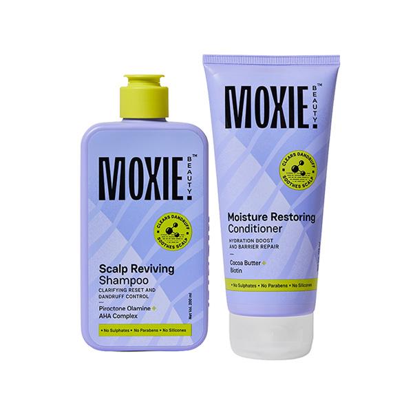 Netmeds | Moxie Beauty Anti-Dandruff Wash Duo - AHA/BHA Powered Anti-Dandruff Shampoo & Conditioner 375 ml