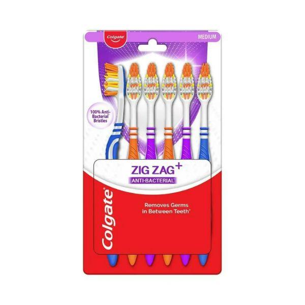 Netmeds | Colgate-Palmolive, Colgate ZigZag (Medium) Multicolor Toothbrush (Pack of 6) 1's