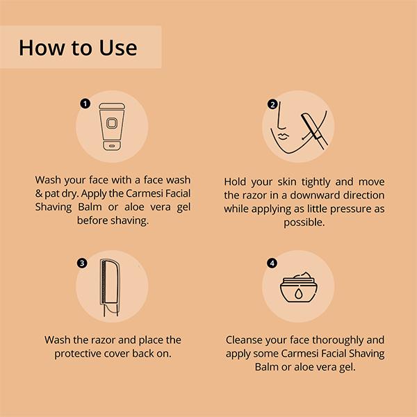 Carmesi Natural Facial Hair Removal Combo, 1 Facial Razor & 1 Eyebrow Razor 2's - Face & Eyebrow Razors