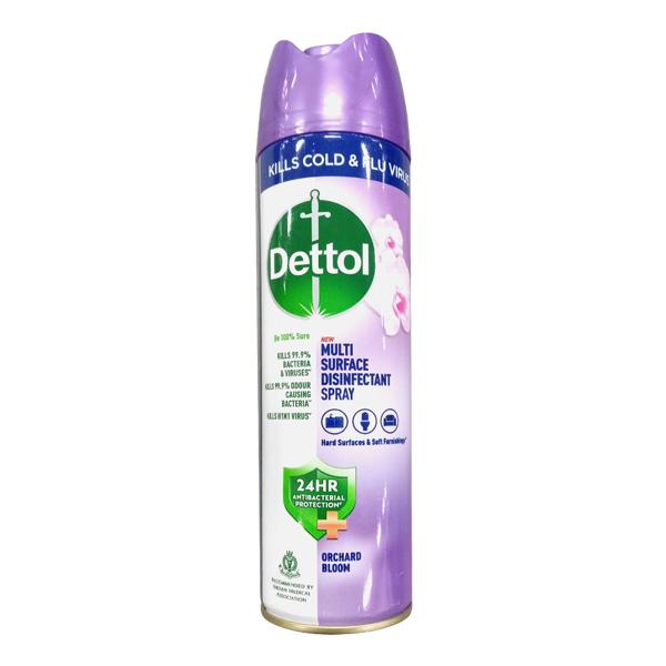 Netmeds | Dettol Multi-Purpose Disinfectant Spray For Hard & Soft Surfaces - Orchard Bloom 225 ml