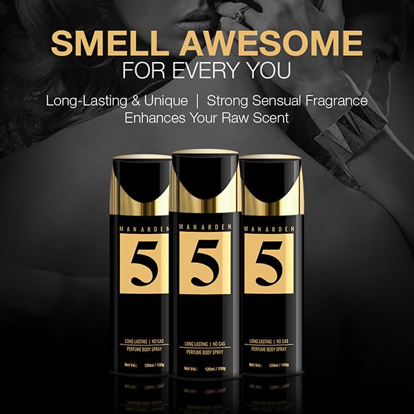Man Arden 5 Deodorant, No Gas Deo for Men, Long Lasting Ultra Luxury Perfume Body Spray 120 ml - Men Deodorants/Roll-Ons