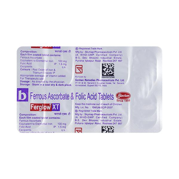 Ferglow XT Tablet 10'S - Iron Supplement/Anaemia-Vma
