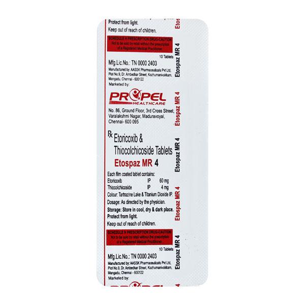 Netmeds | ETOSPAZ MR 4 Tablet 10's