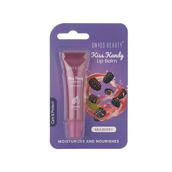Swiss Beauty Kiss Kandy Lip Balm With Olive Oil, Shade - Mulberry 10 ml - Lip Balms