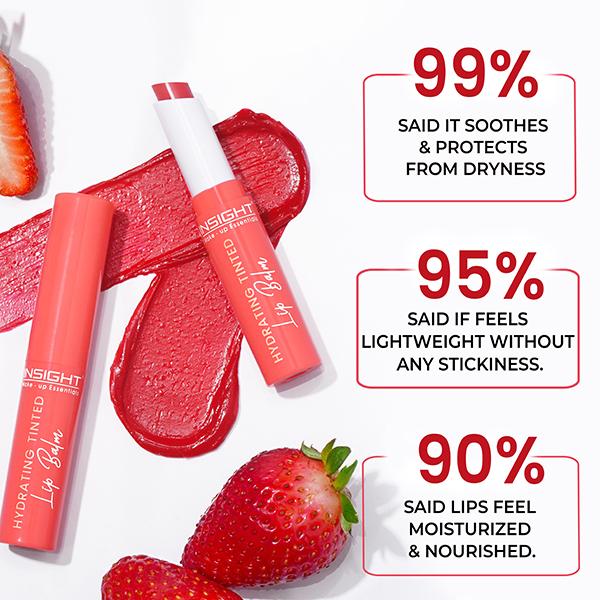 Insight Cosmetics Hydrating Tinted Lip Balm - Strawberry Seed Oil 2.5 gm - Lip Balms