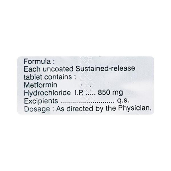 Glyciphage SR 850mg Tablet 10'S - Diabetes-Ant