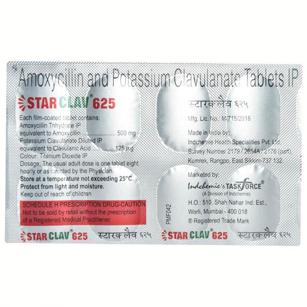 Starclav 500/125mg Tablet 10'S - Bacterial Infections-Pen