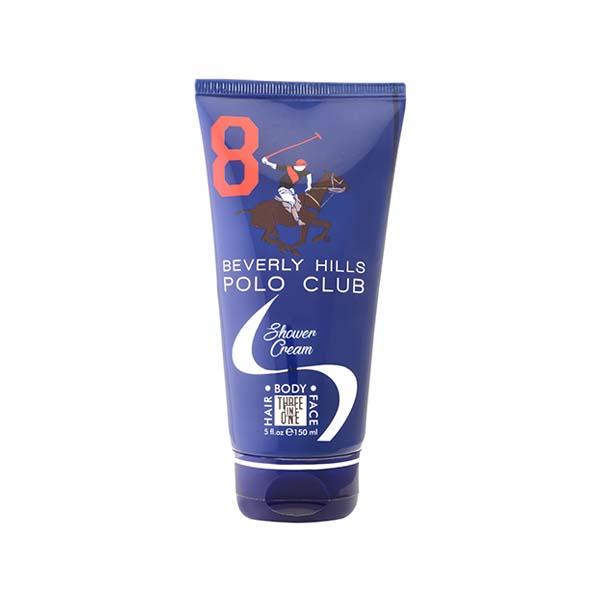 Netmeds | Beverly Hills Polo Club Sports No.8 Shower Cream 3In1 Hair Face Body for Mens Tube 150 ml
