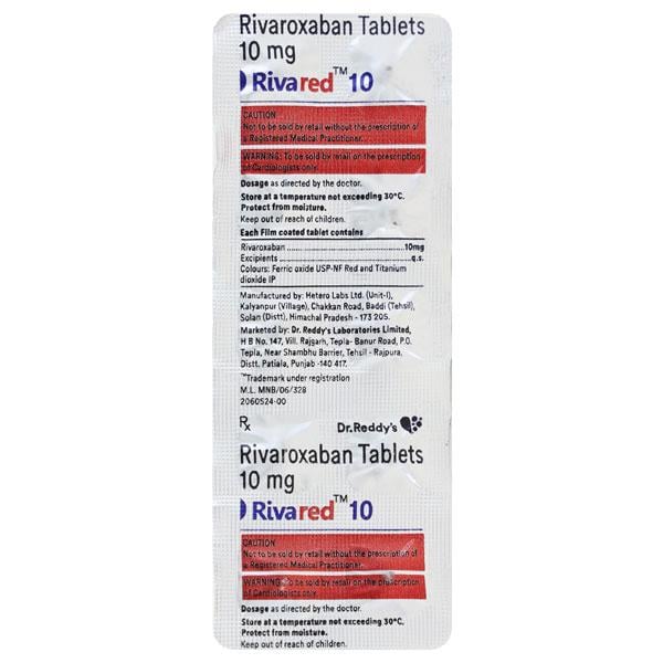 RIVARED 10 Tablet 10's - Blood Clot-Ant