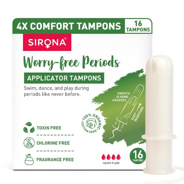 Netmeds | Sirona Worry-Free Periods Applicator Tampons - Heavy Flow 16's